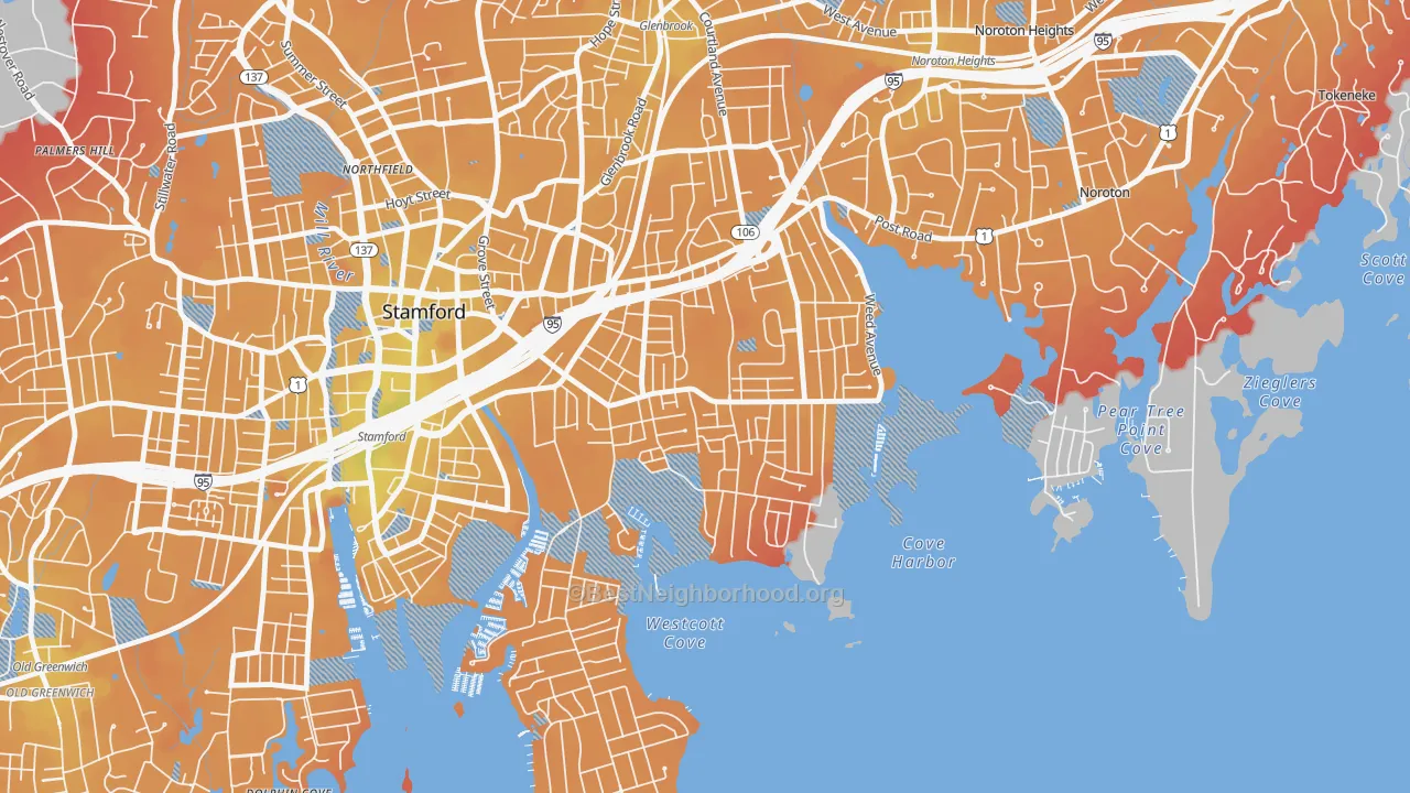 Transit Grade map of Cove-East Side, Stamford, CT