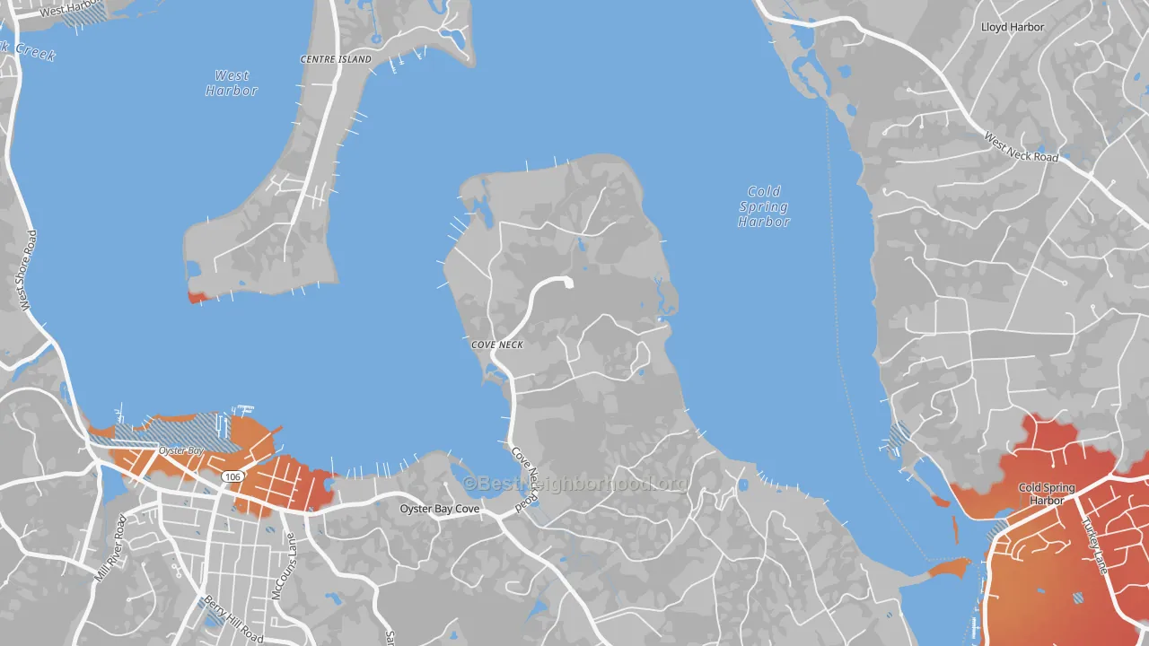 Transit Grade map of Cove Neck, NY