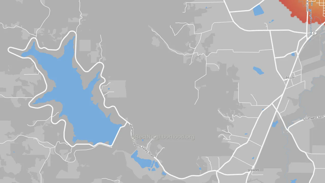 Transit Grade map of Cove Orchard, OR