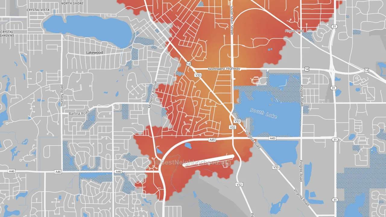 Transit Grade map of Coventry, Crystal Lake, IL