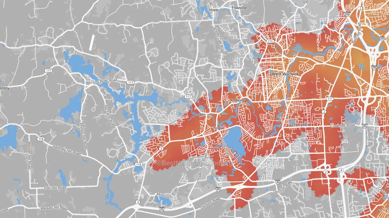 Transit Grade map of Coventry, RI