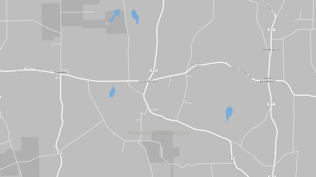 Transit Grade map of Coventryville, NY