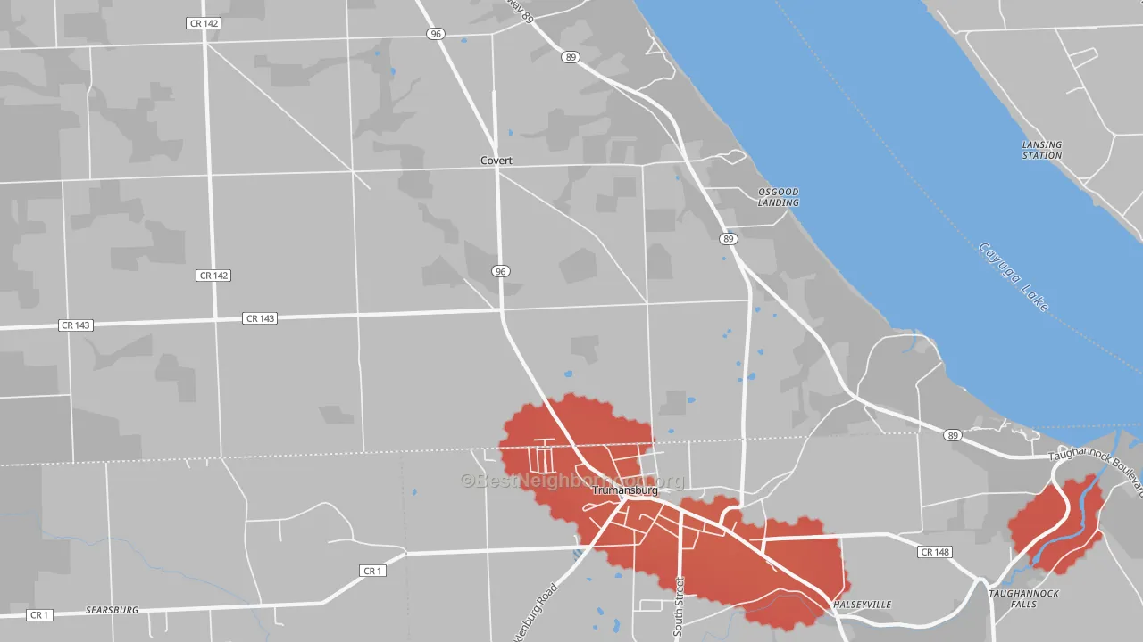 Transit Grade map of Covert, NY