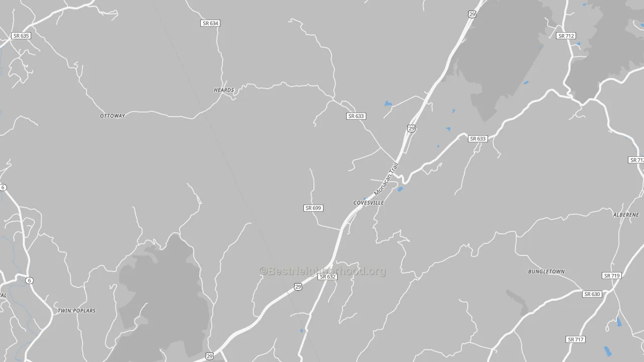Transit Grade map of Covesville, VA