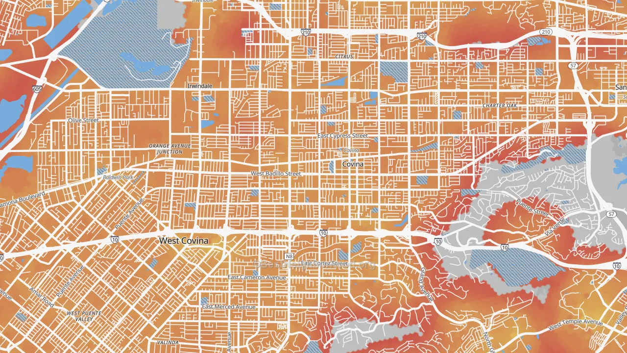 Transit Grade map of Covina-Valley, Covina, CA