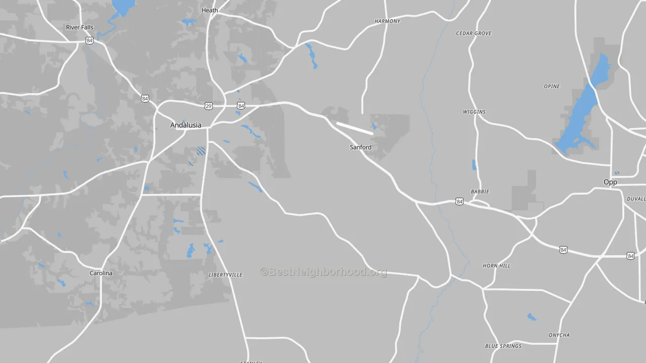 Transit Grade map of Covington County, AL