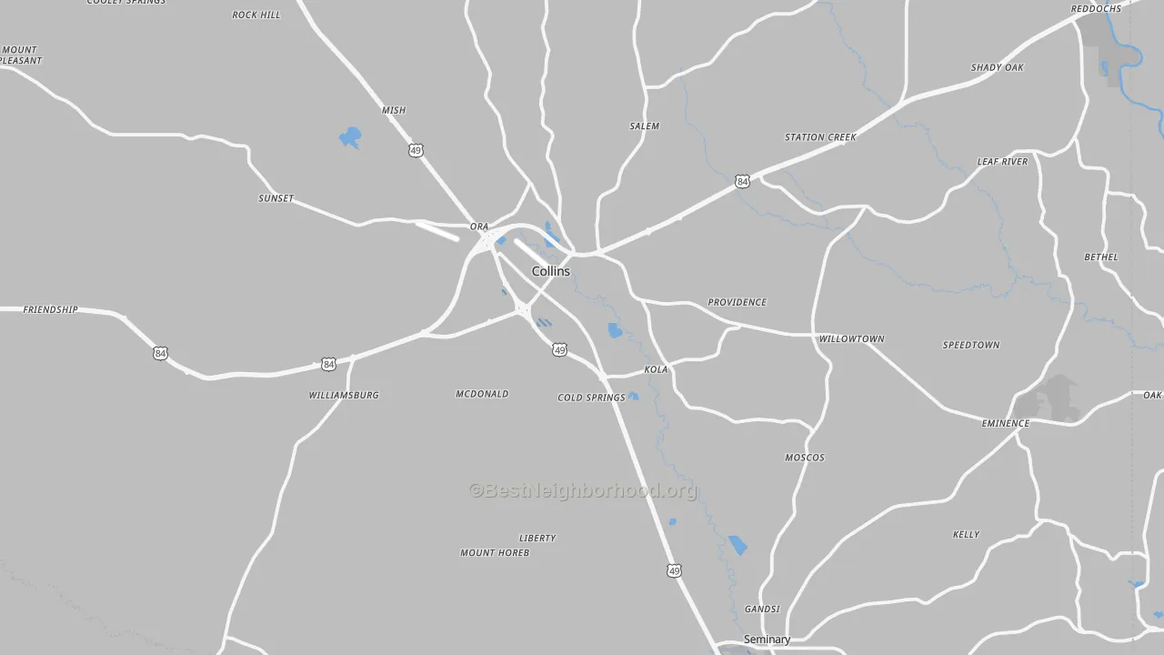 Transit Grade map of Covington County, MS