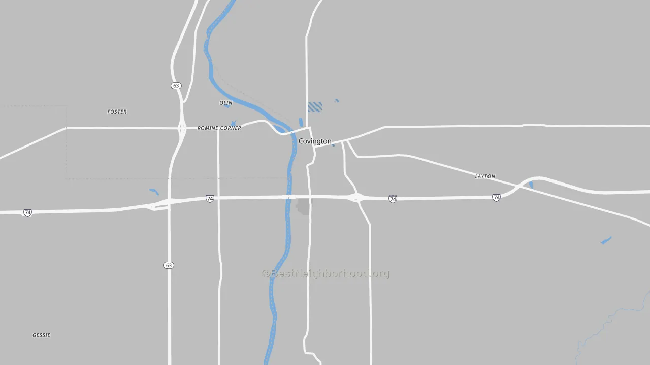 Transit Grade map of Covington, IN