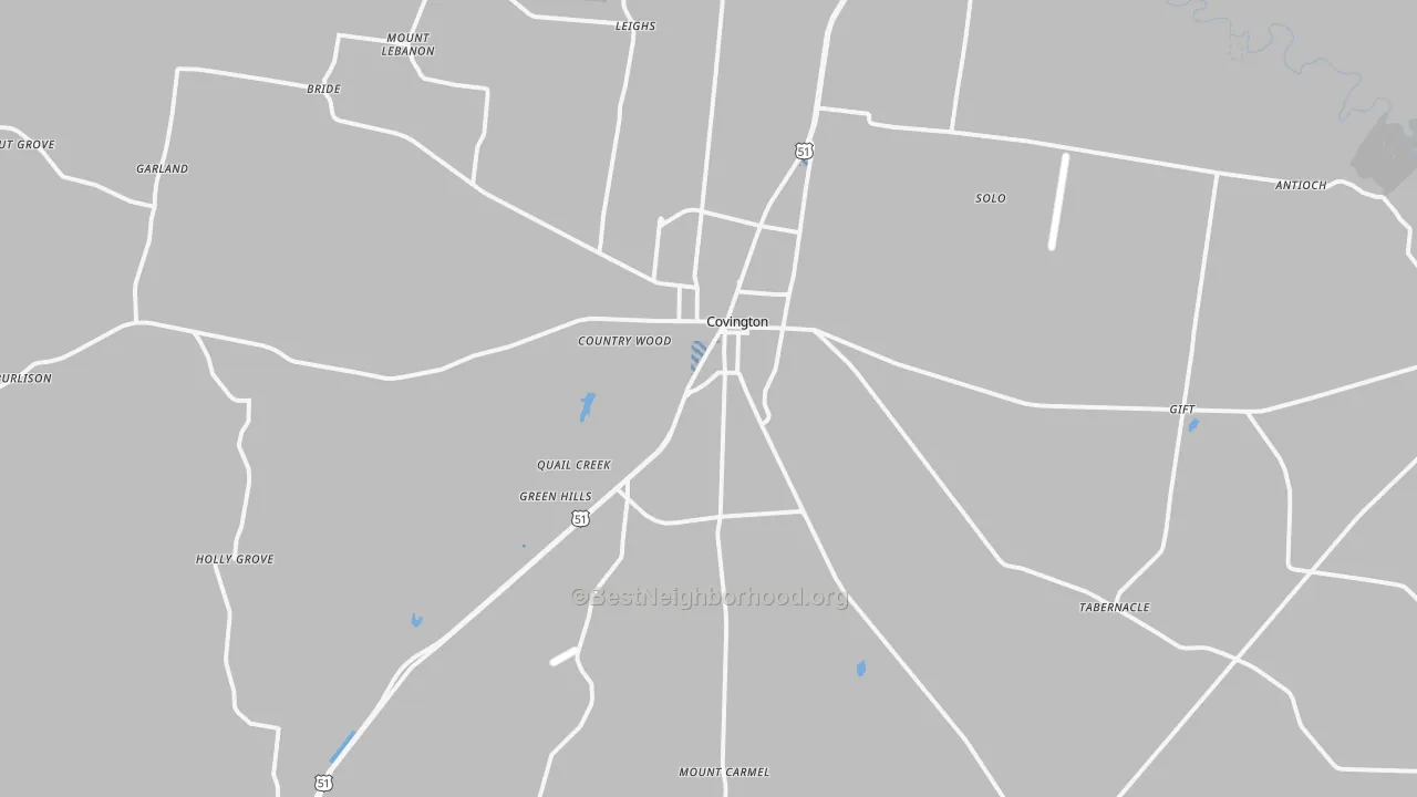 Transit Grade map of Covington, TN