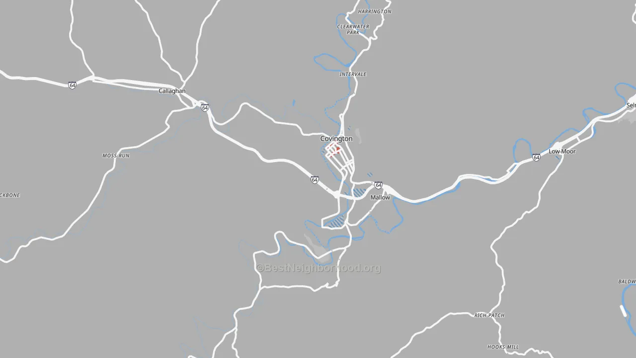 Transit Grade map of Covington, VA