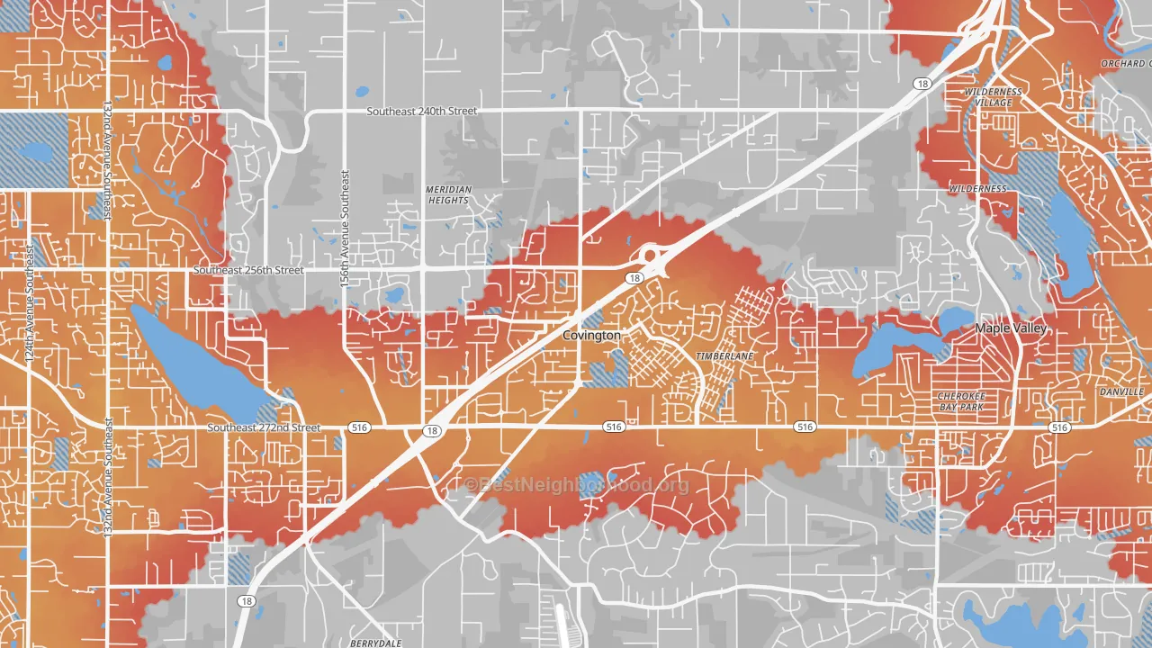 Transit Grade map of Covington, WA