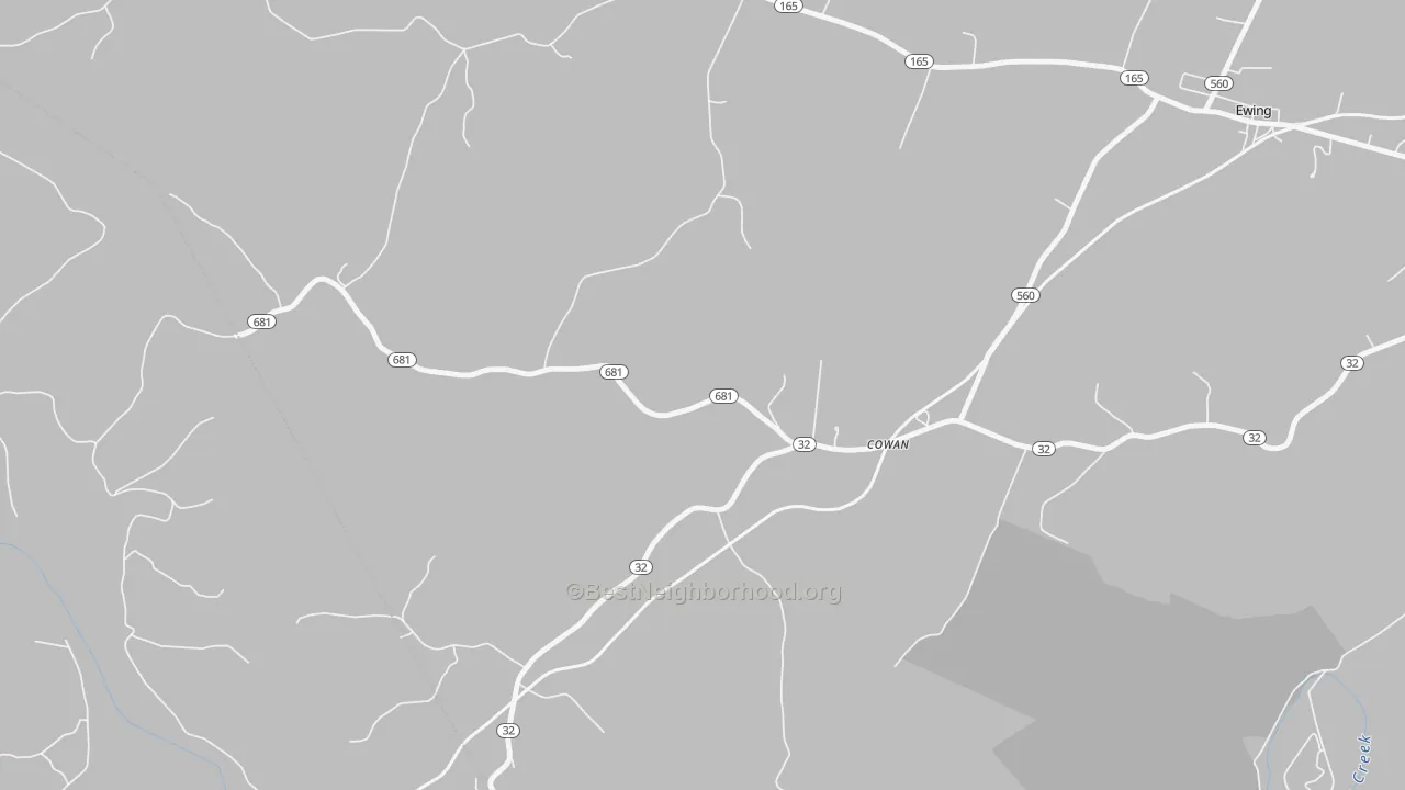 Transit Grade map of Cowan, KY