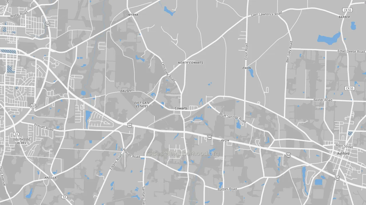 Transit Grade map of Cowarts, AL