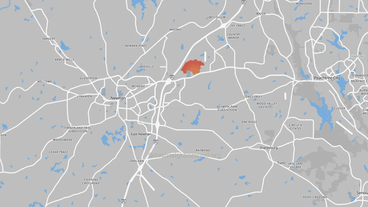 Transit Grade map of Coweta County, GA