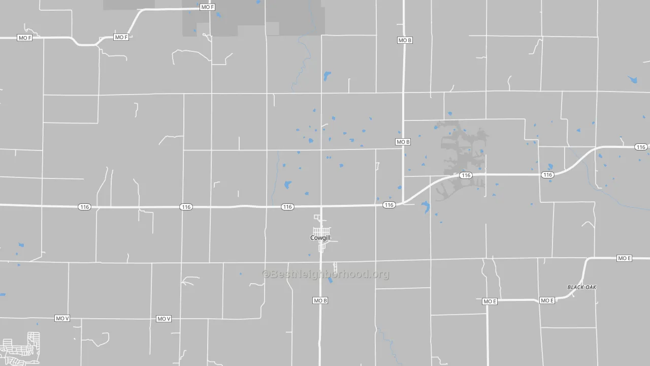 Transit Grade map of Cowgill, MO