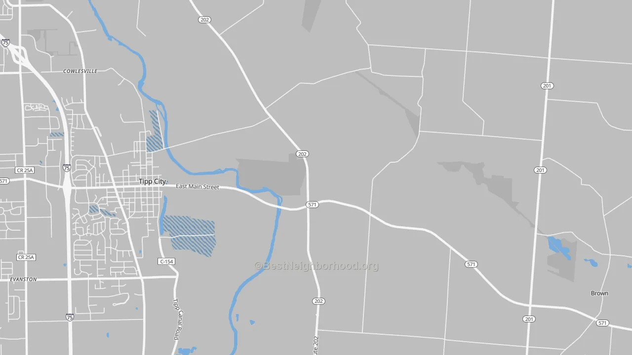 Transit Grade map of Cowlesville, OH