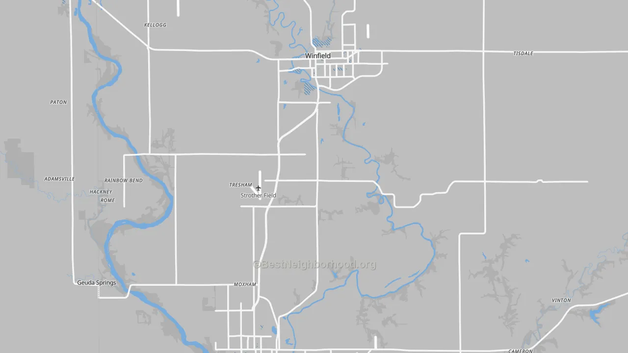 Transit Grade map of Cowley County, KS