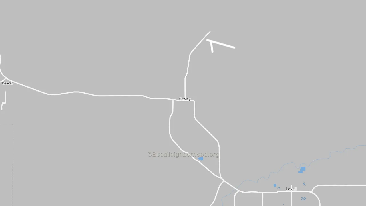 Transit Grade map of Cowley, WY