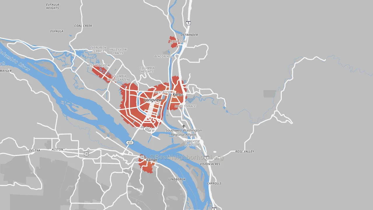 Transit Grade map of Cowlitz County, WA