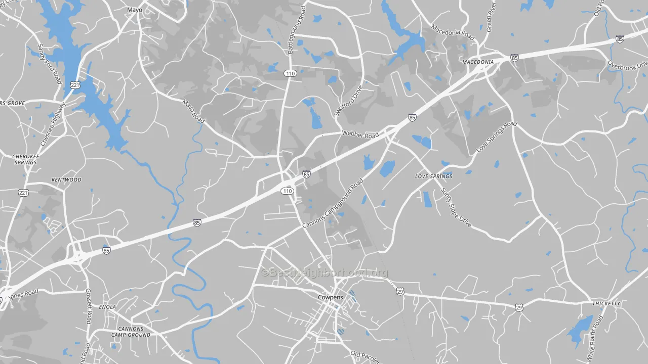 Transit Grade map of Cowpens, SC