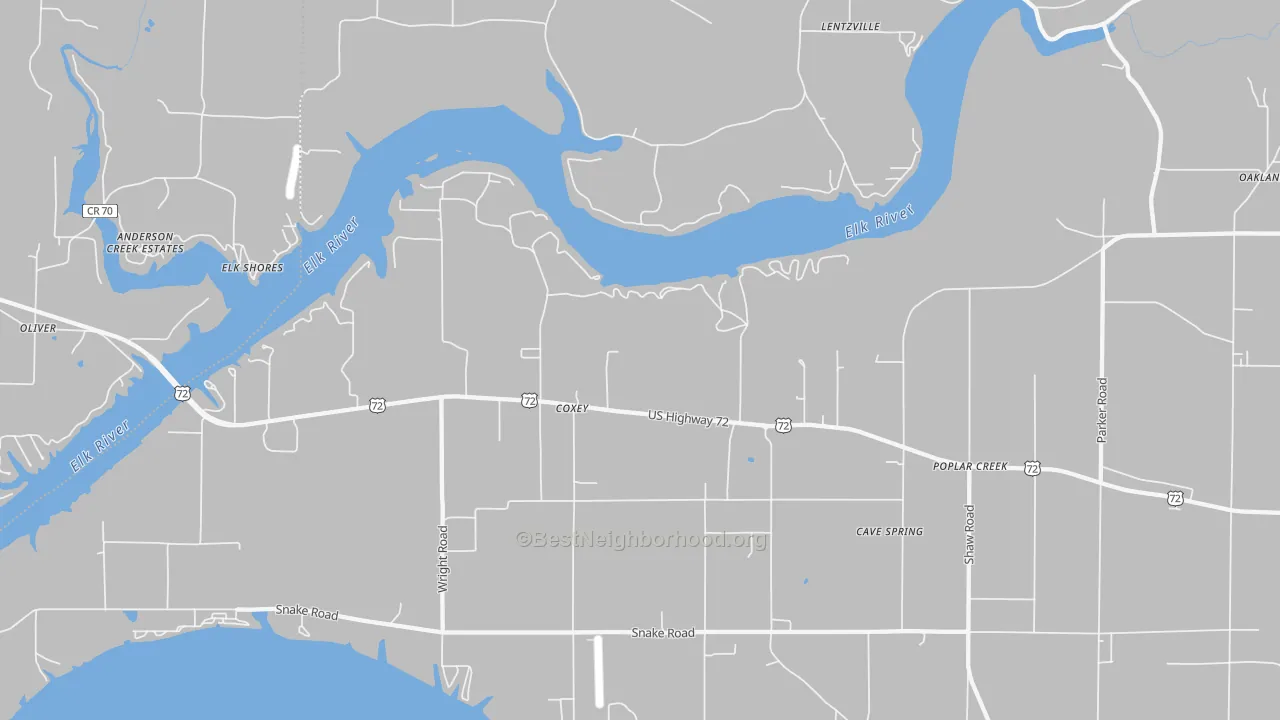 Transit Grade map of Coxey, AL
