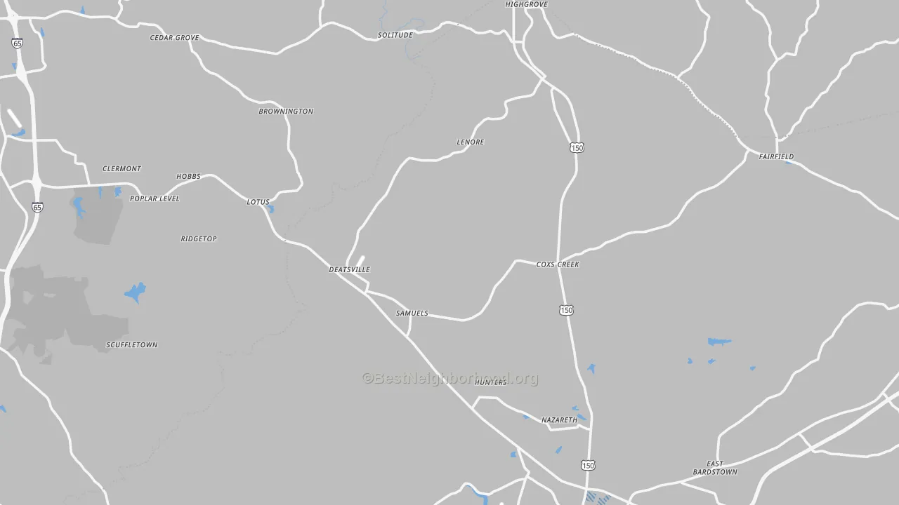 Transit Grade map of Coxs Creek, KY