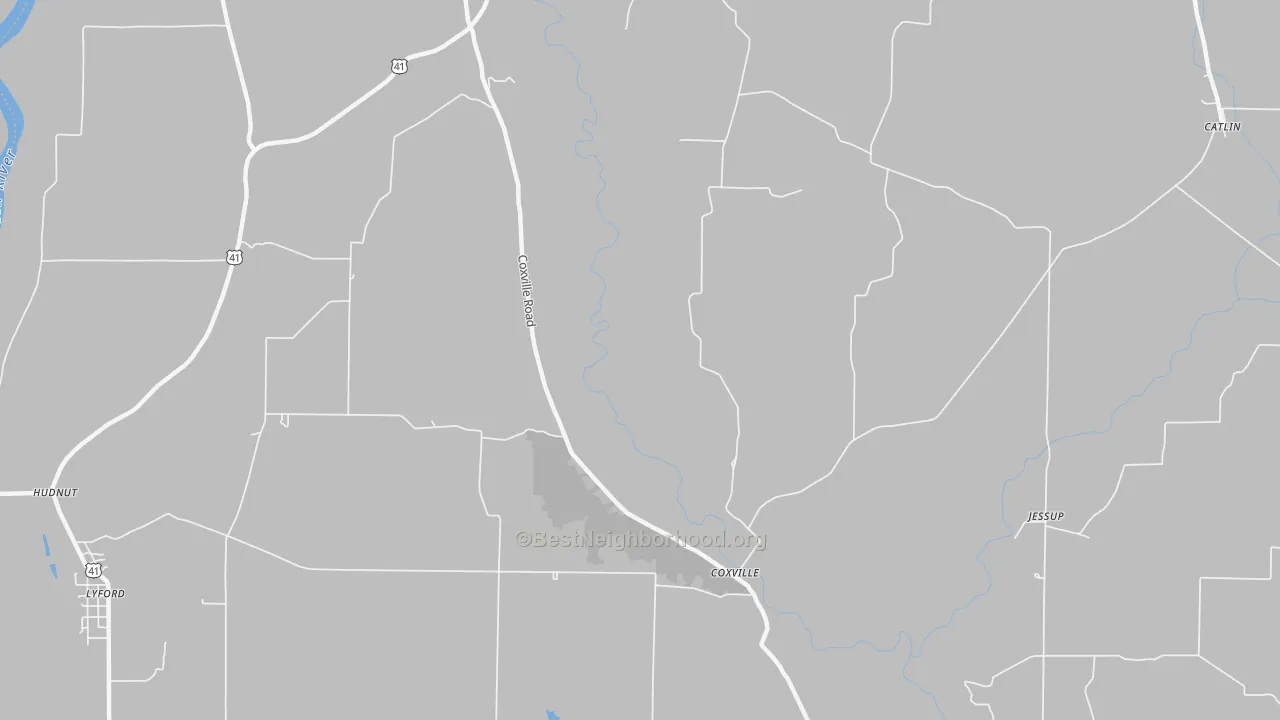 Transit Grade map of Coxville, IN