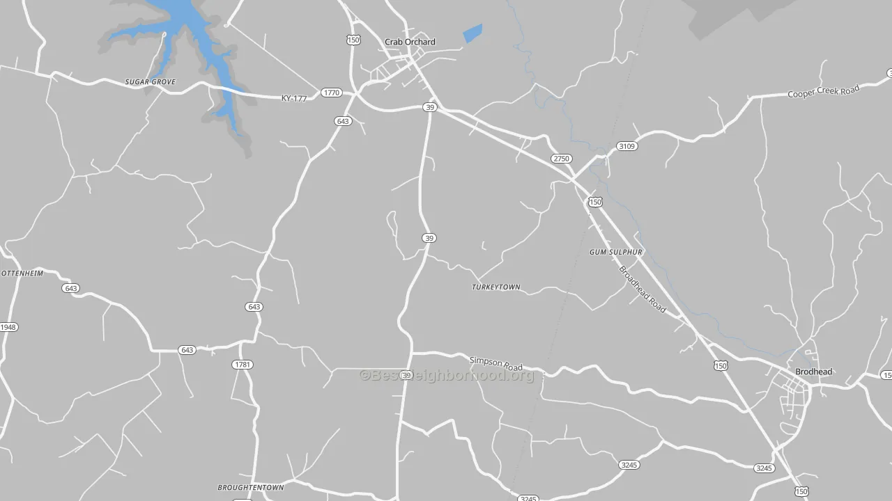 Transit Grade map of Crab Orchard, KY