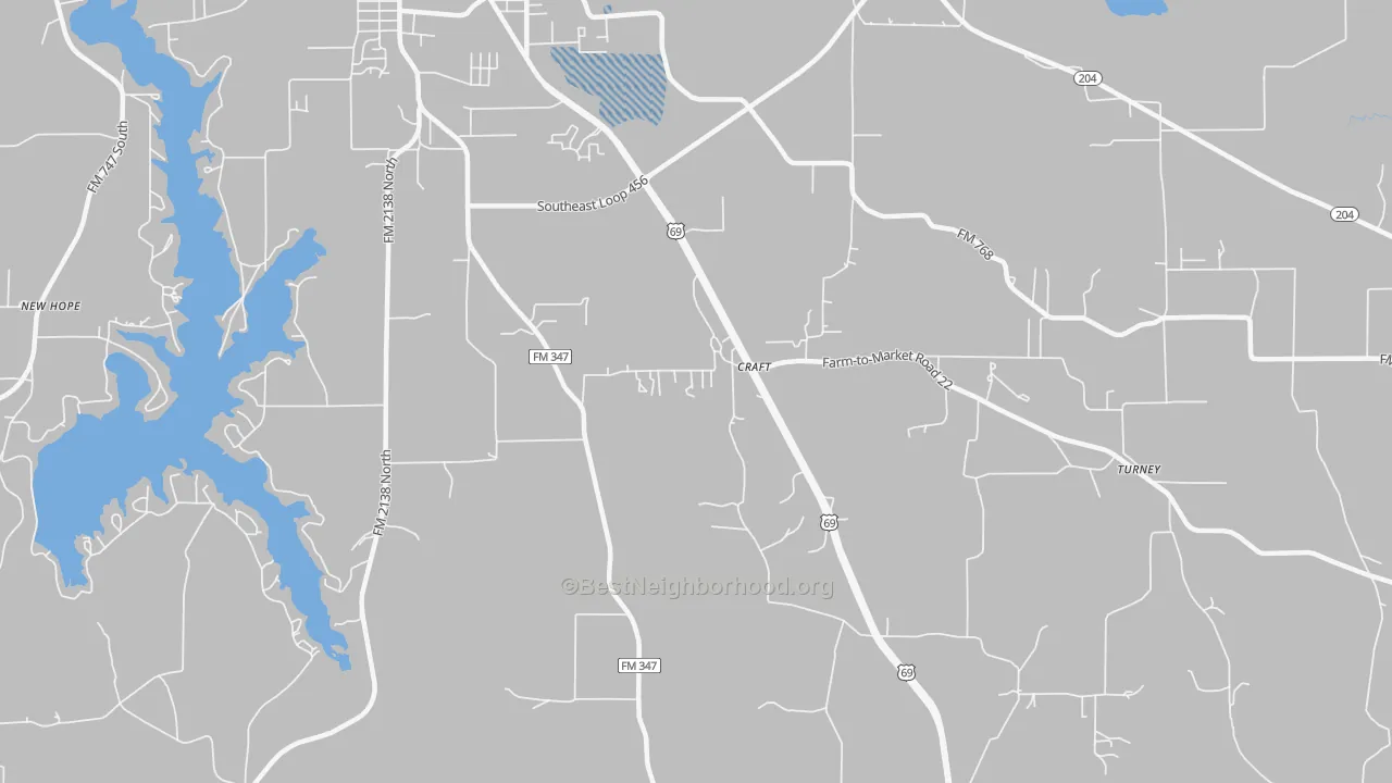 Transit Grade map of Craft, TX