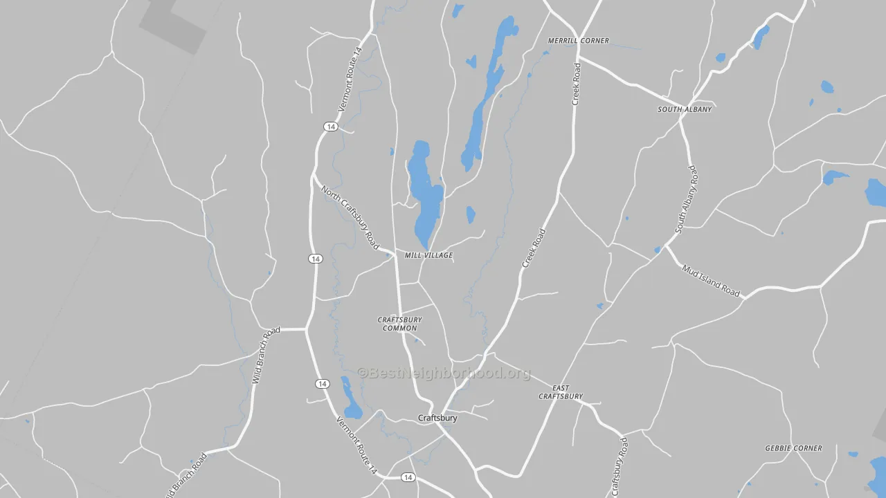 Transit Grade map of Craftsbury Common, VT
