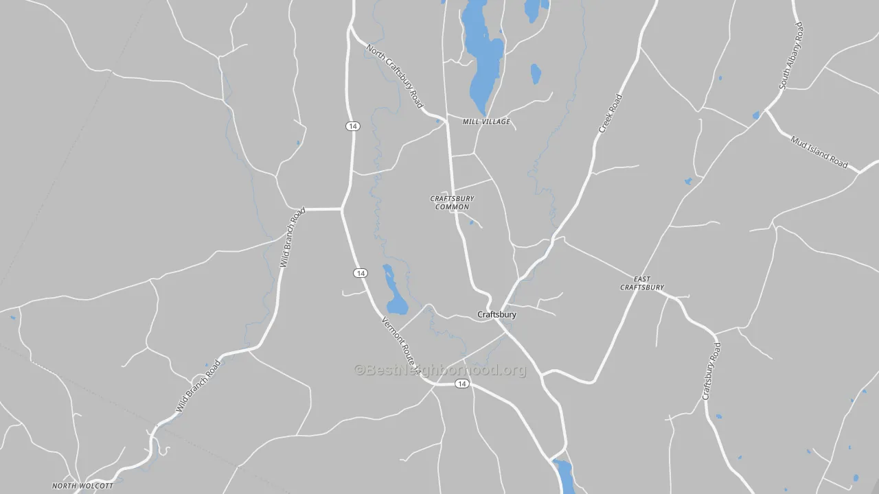Transit Grade map of Craftsbury, VT