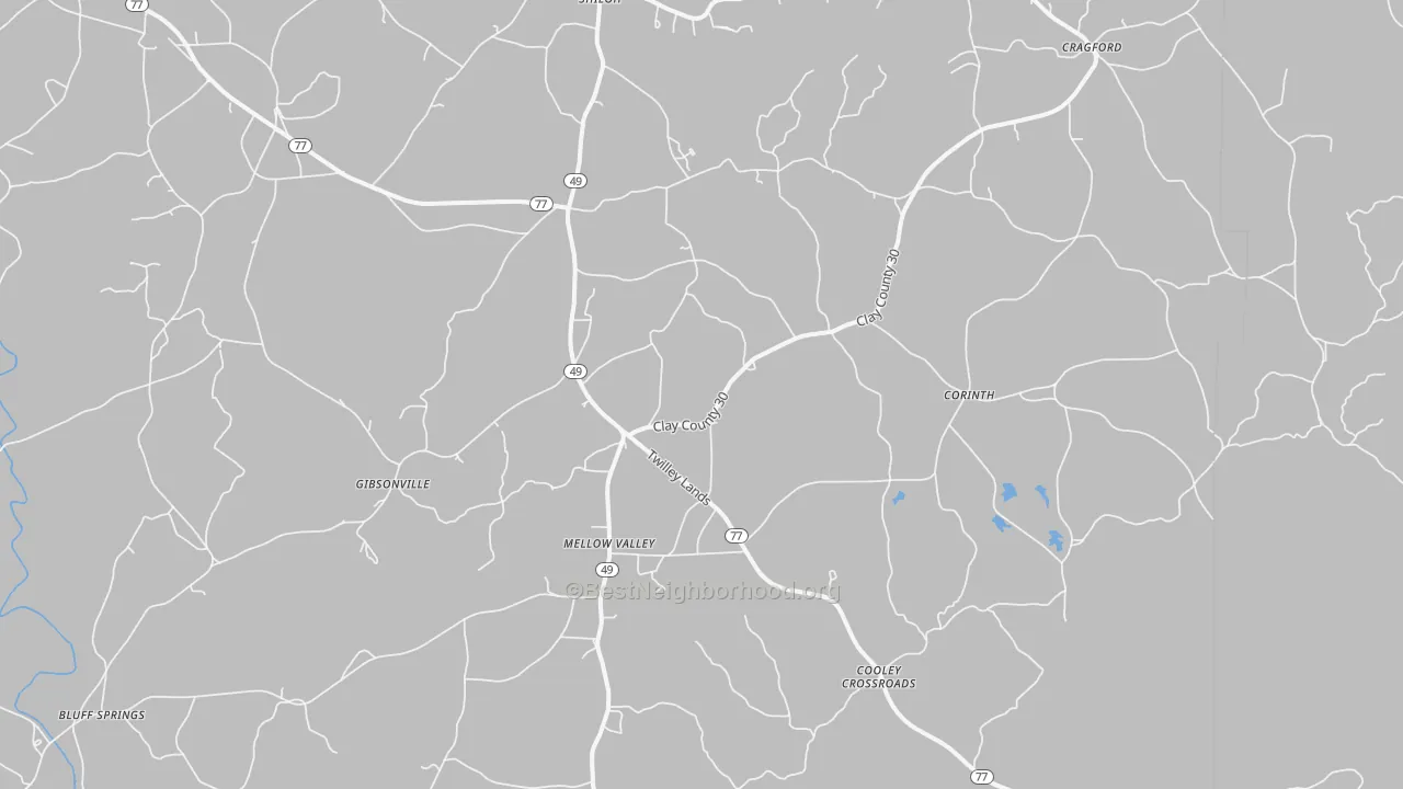Transit Grade map of Cragford, AL