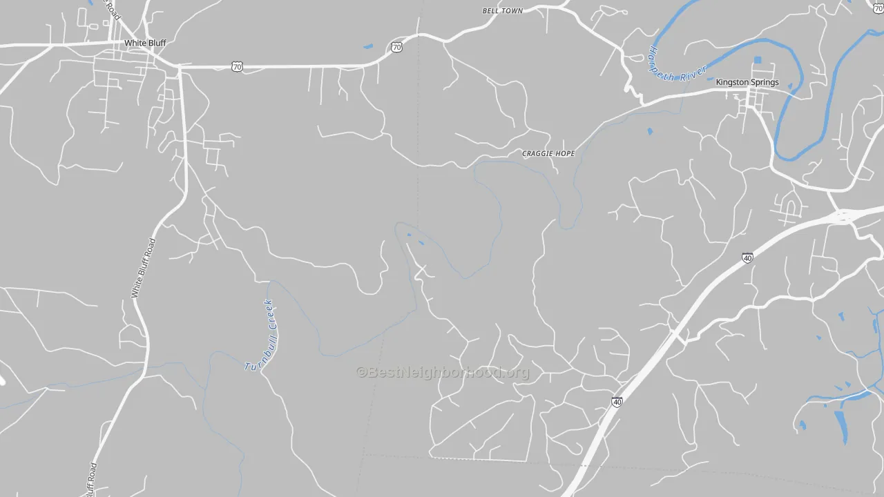 Transit Grade map of Craggie Hope, TN