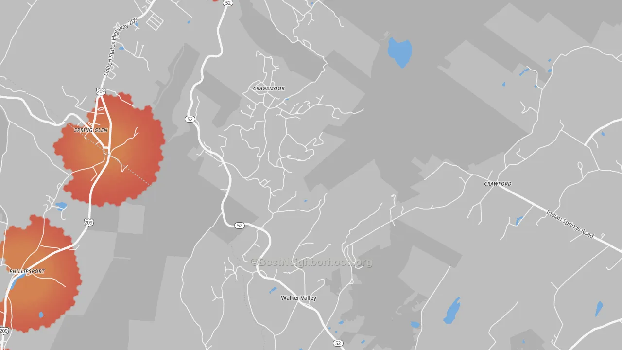 Transit Grade map of Cragsmoor, NY