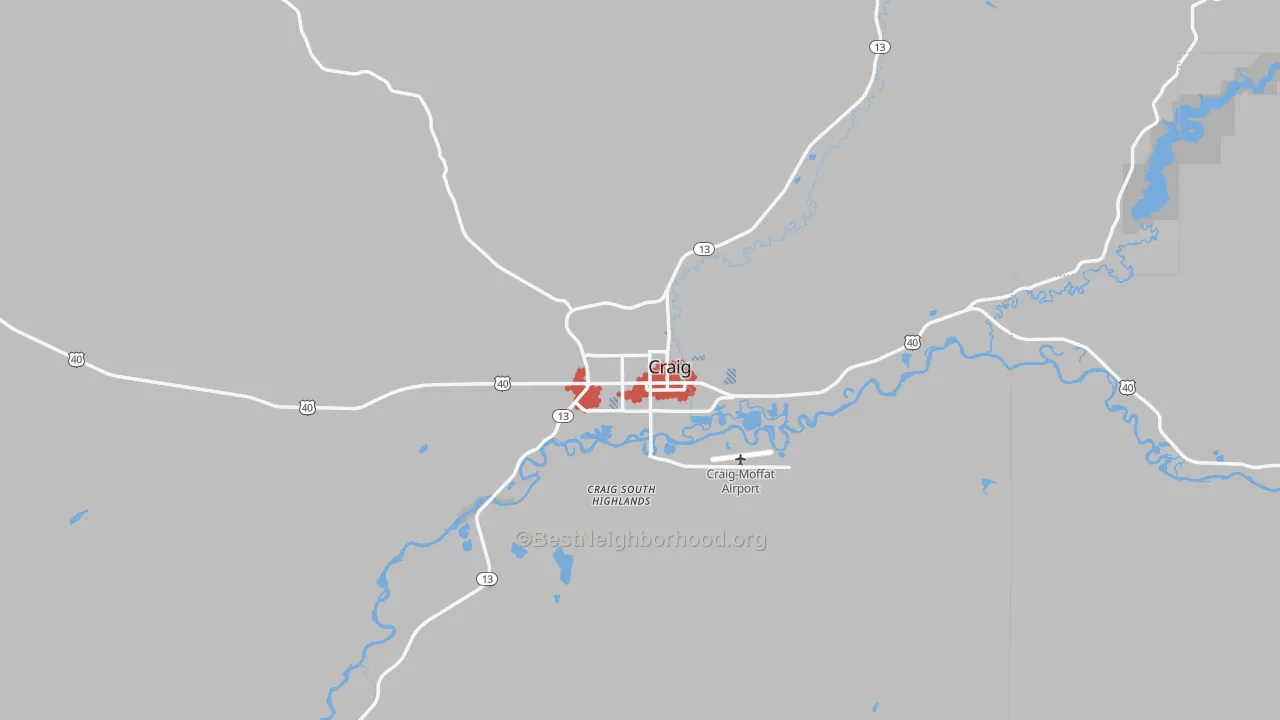 Transit Grade map of Craig, CO