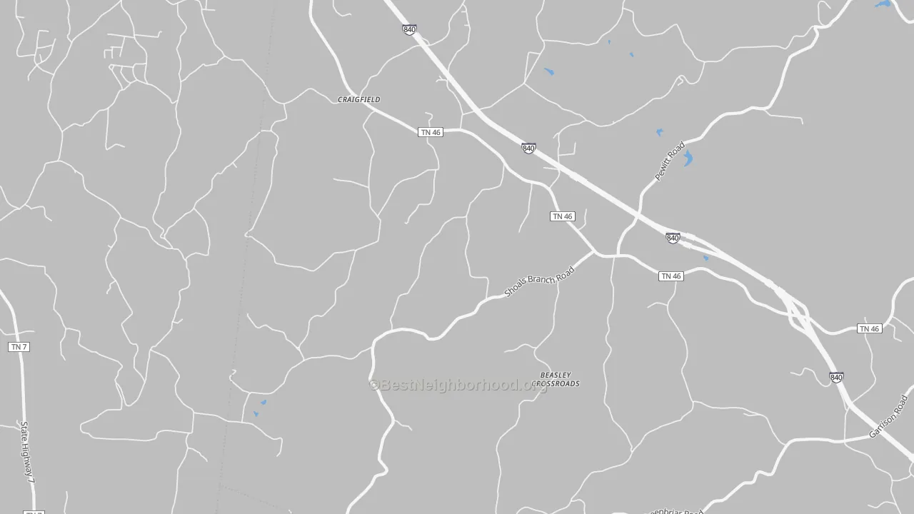 Transit Grade map of Craigfield, TN