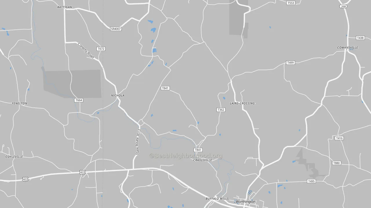 Transit Grade map of Craigsville, PA