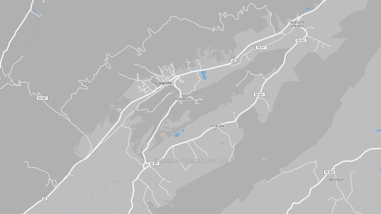 Transit Grade map of Craigsville, VA