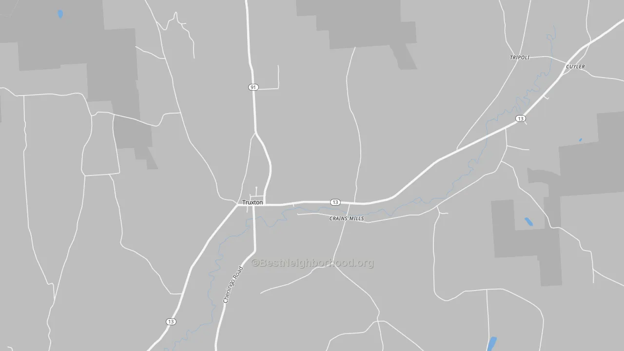 Transit Grade map of Crains Mills, NY