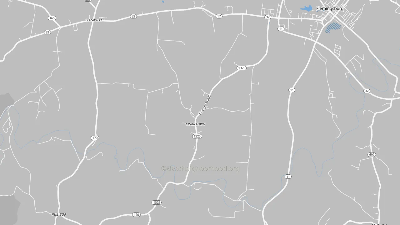 Transit Grade map of Craintown, KY