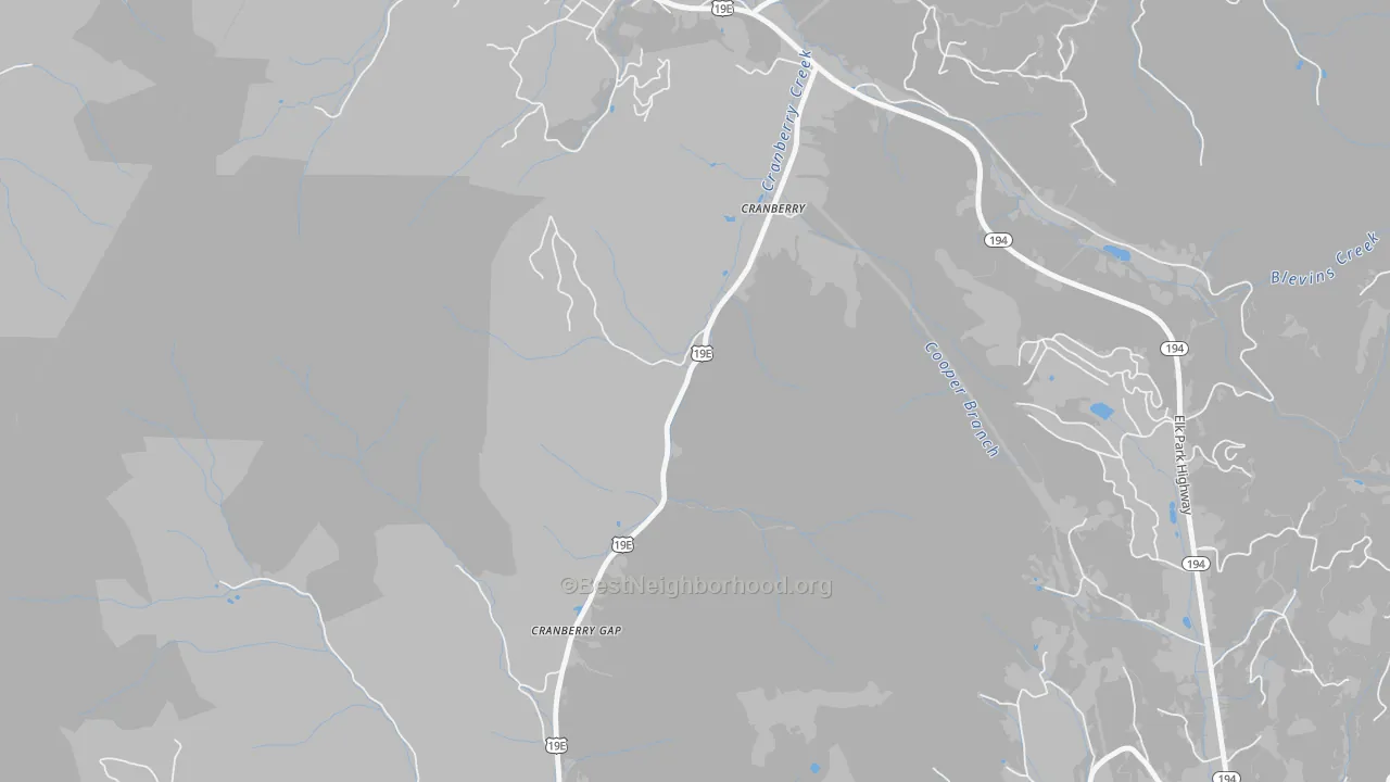 Transit Grade map of Cranberry, NC
