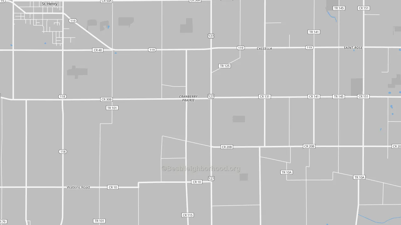 Transit Grade map of Cranberry Prairie, OH