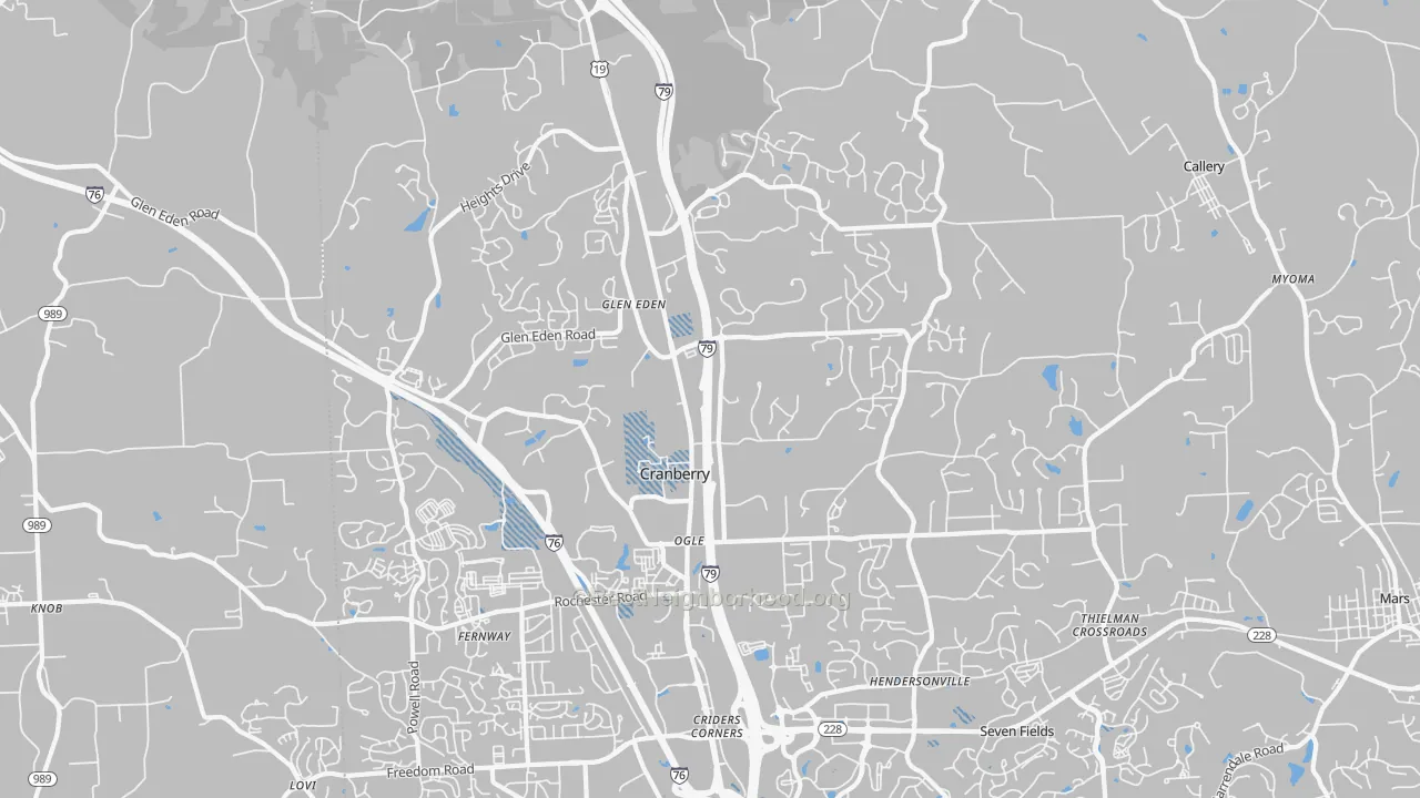 Transit Grade map of Cranberry Twp, PA