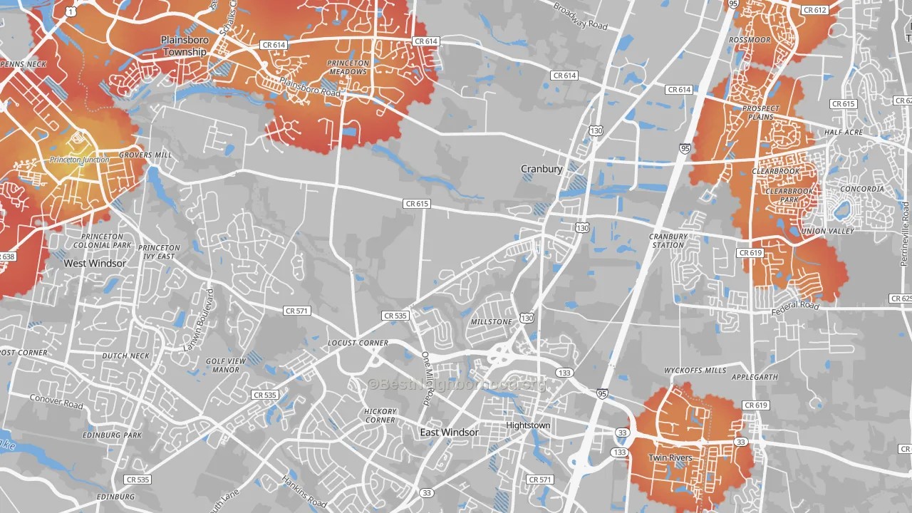 Transit Grade map of Cranbury, NJ