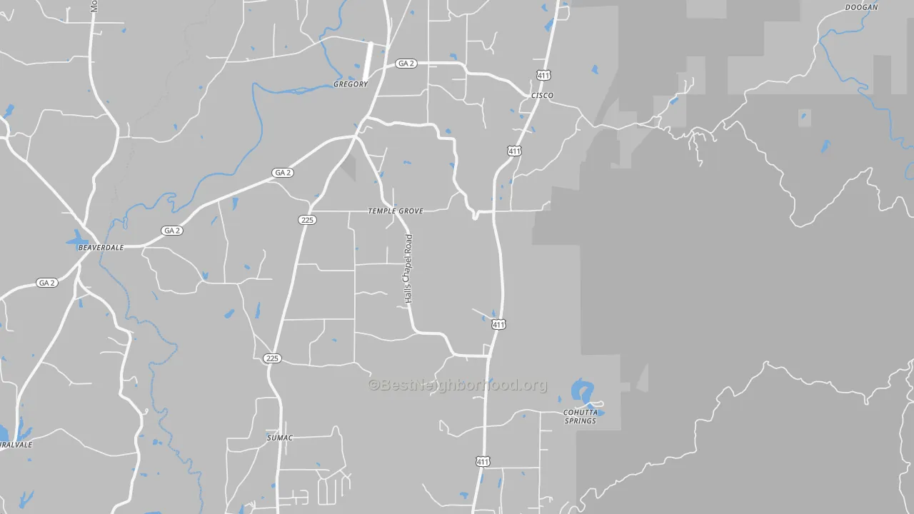 Transit Grade map of Crandall, GA