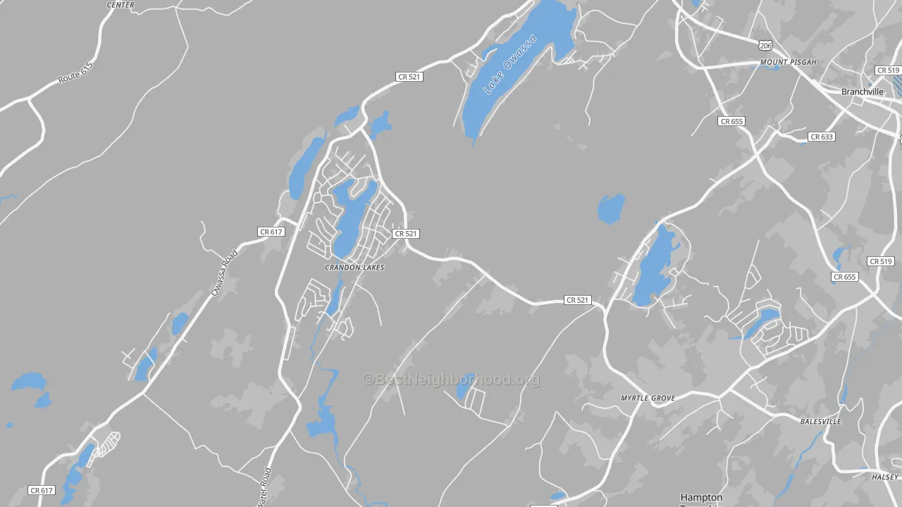 Transit Grade map of Crandon Lakes, NJ