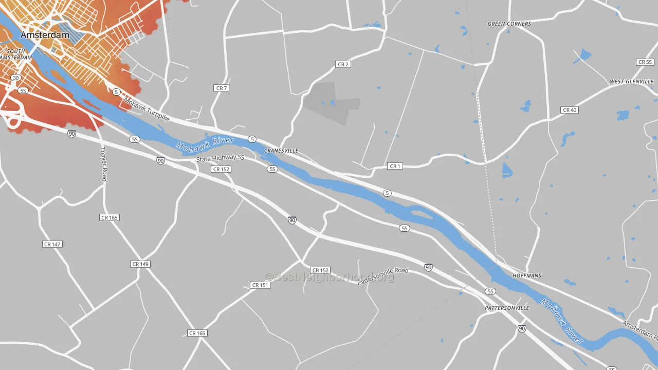 Transit Grade map of Cranesville, NY