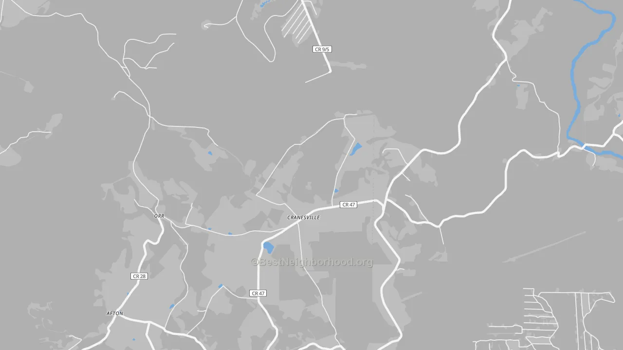 Transit Grade map of Cranesville, WV