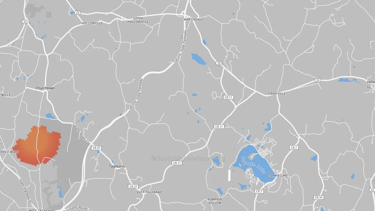Transit Grade map of Craryville, NY