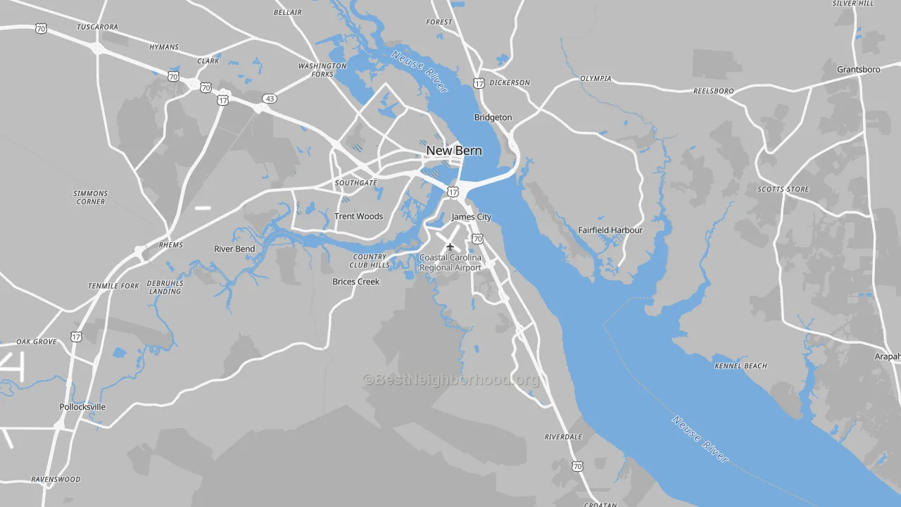 Transit Grade map of Craven County, NC